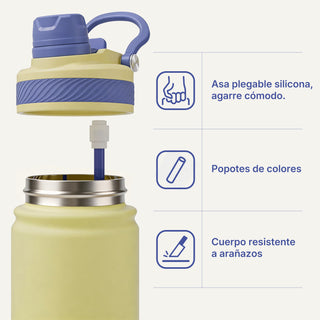 VyblooJug Sol Vivo Vaso Térmico de Doble Boquilla  | 24oz