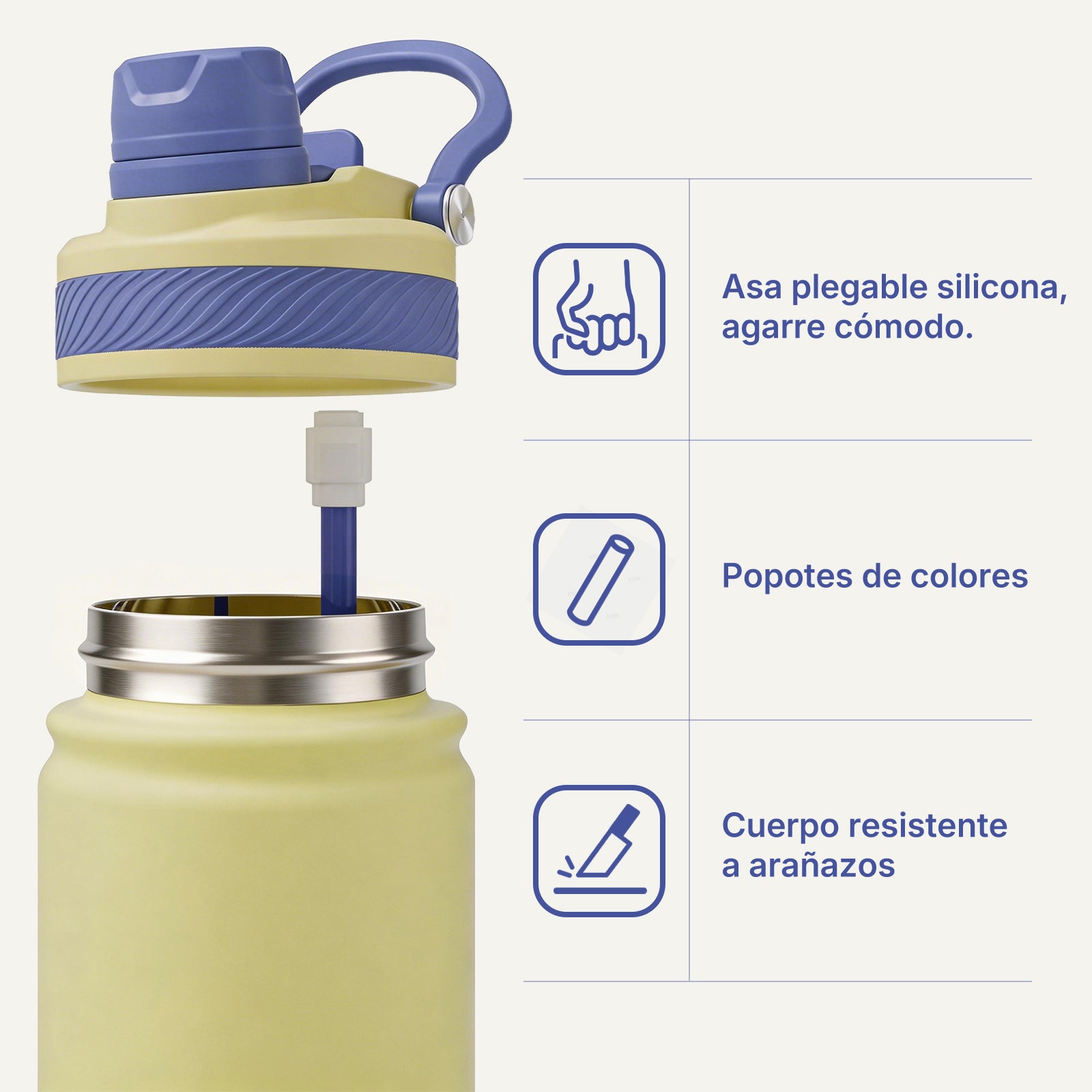 VyblooJug Sol Vivo Vaso Térmico de Doble Boquilla  | 24oz