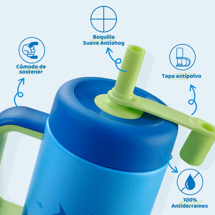 VyblooJug Mundo Submarino Termos para Agua Niños