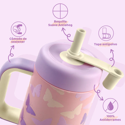 VyblooJug Mariposa Jardín Termos para Agua Niños