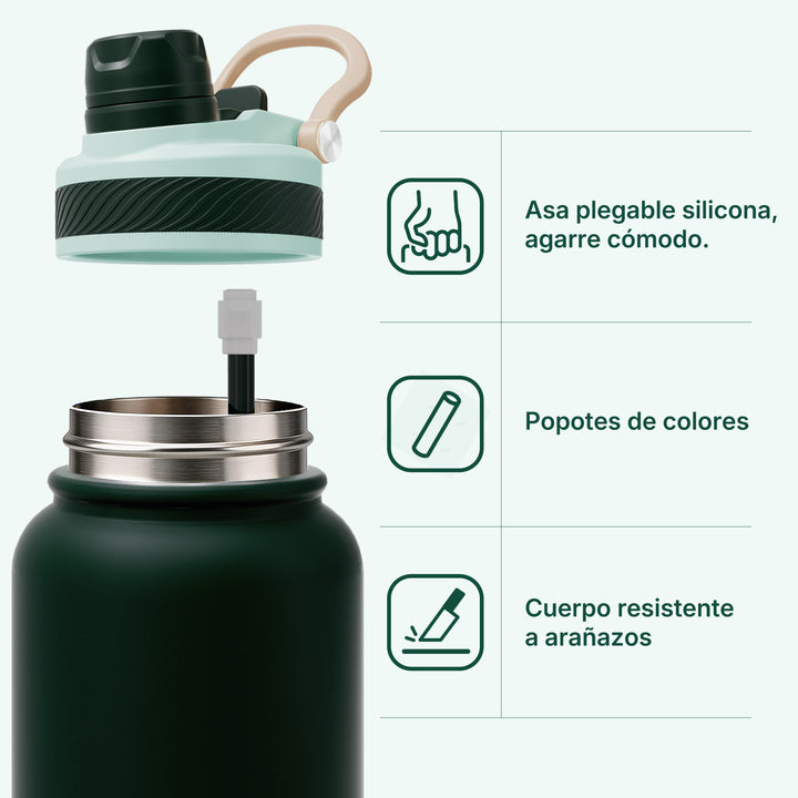 VyblooJug Caviar Salvia Vaso Térmico de Doble Boquilla  |40oz
