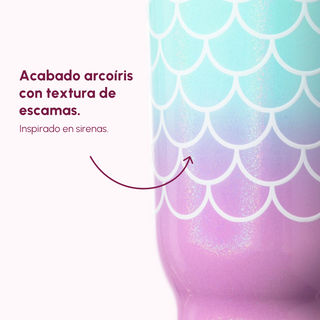 Detalle de escamas de sirena con acabado rosado VyblooJug
