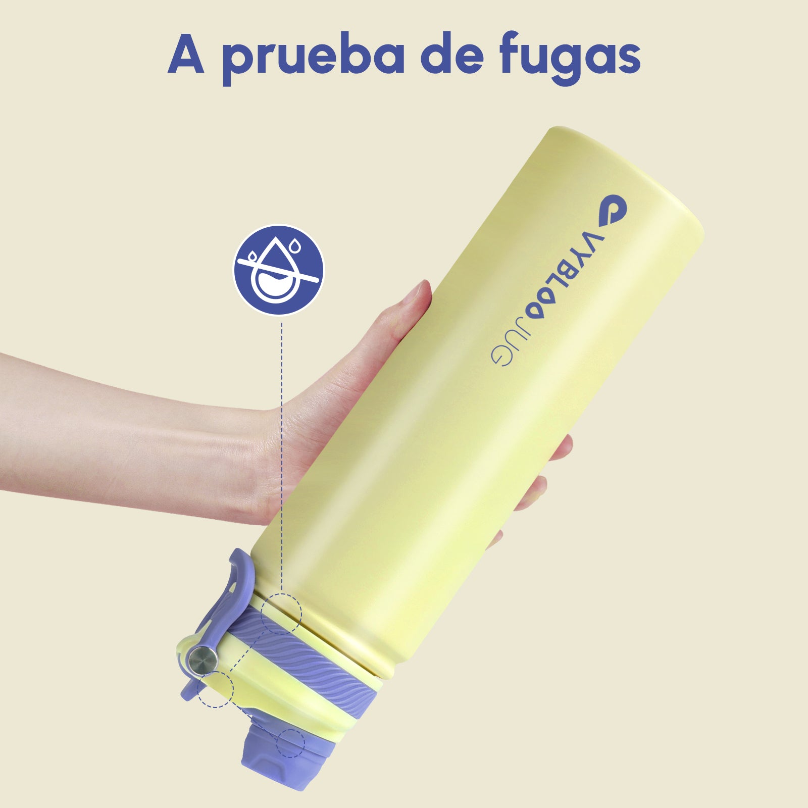 VyblooJug Sol Vivo Vaso Térmico de Doble Boquilla  | 24oz