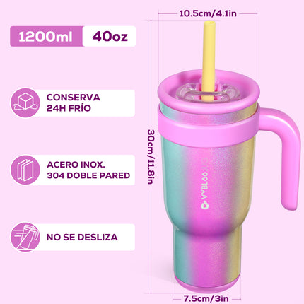 VyblooJug Arcoíris Taza Térmica Para Auto | 40oz