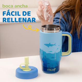 VyblooJug Mundo Submarino Termos para Agua Niños