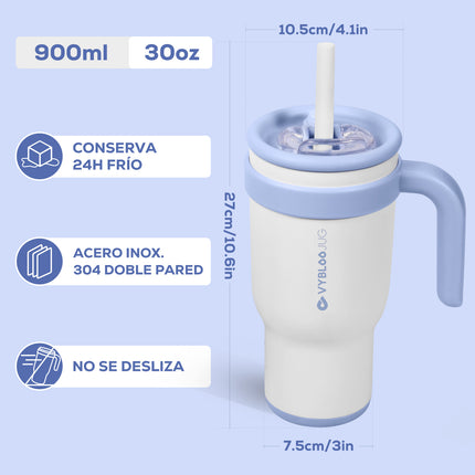 VyblooJug Leche Fría Taza Térmica Para Auto | 30oz