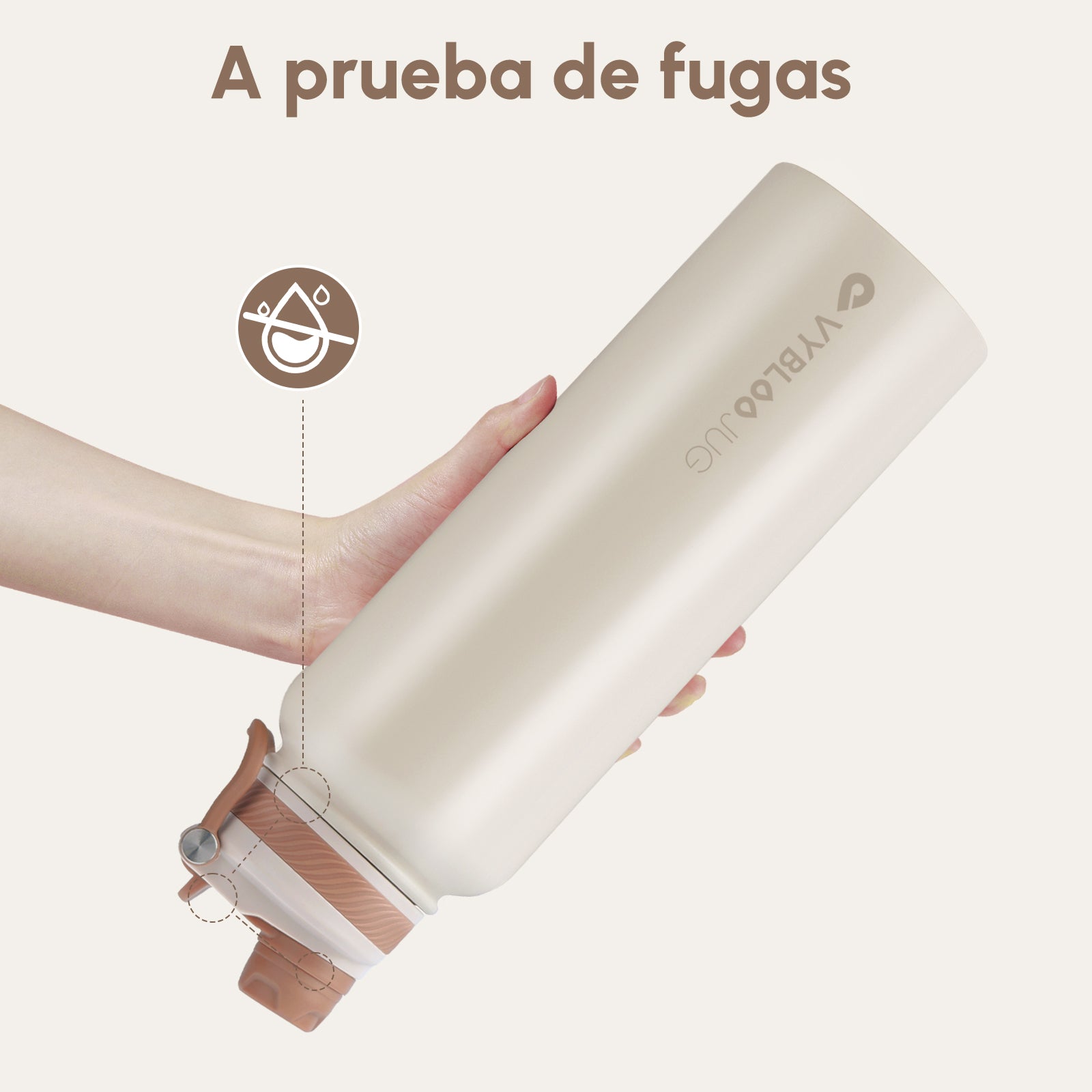 VyblooJug Arena Suave Vaso Térmico de Doble Boquilla | 40oz