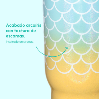 Detalle de escamas de sirena con acabado dorado VyblooJug