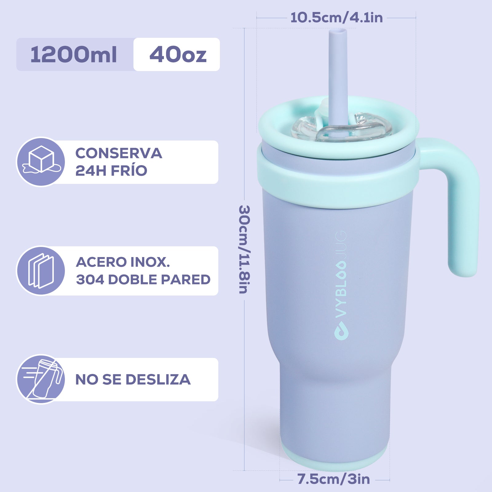 VyblooJug Bayas Aurora Taza Térmica Para Auto | 40oz