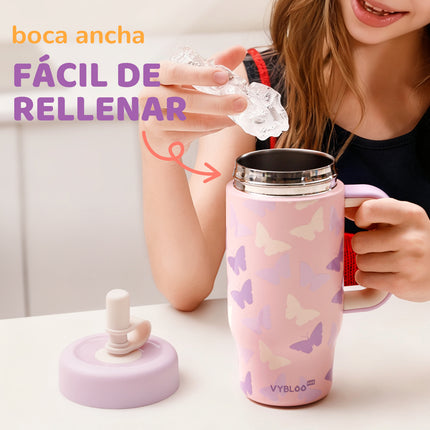 VyblooJug Mariposa Jardín Termos para Agua Niños