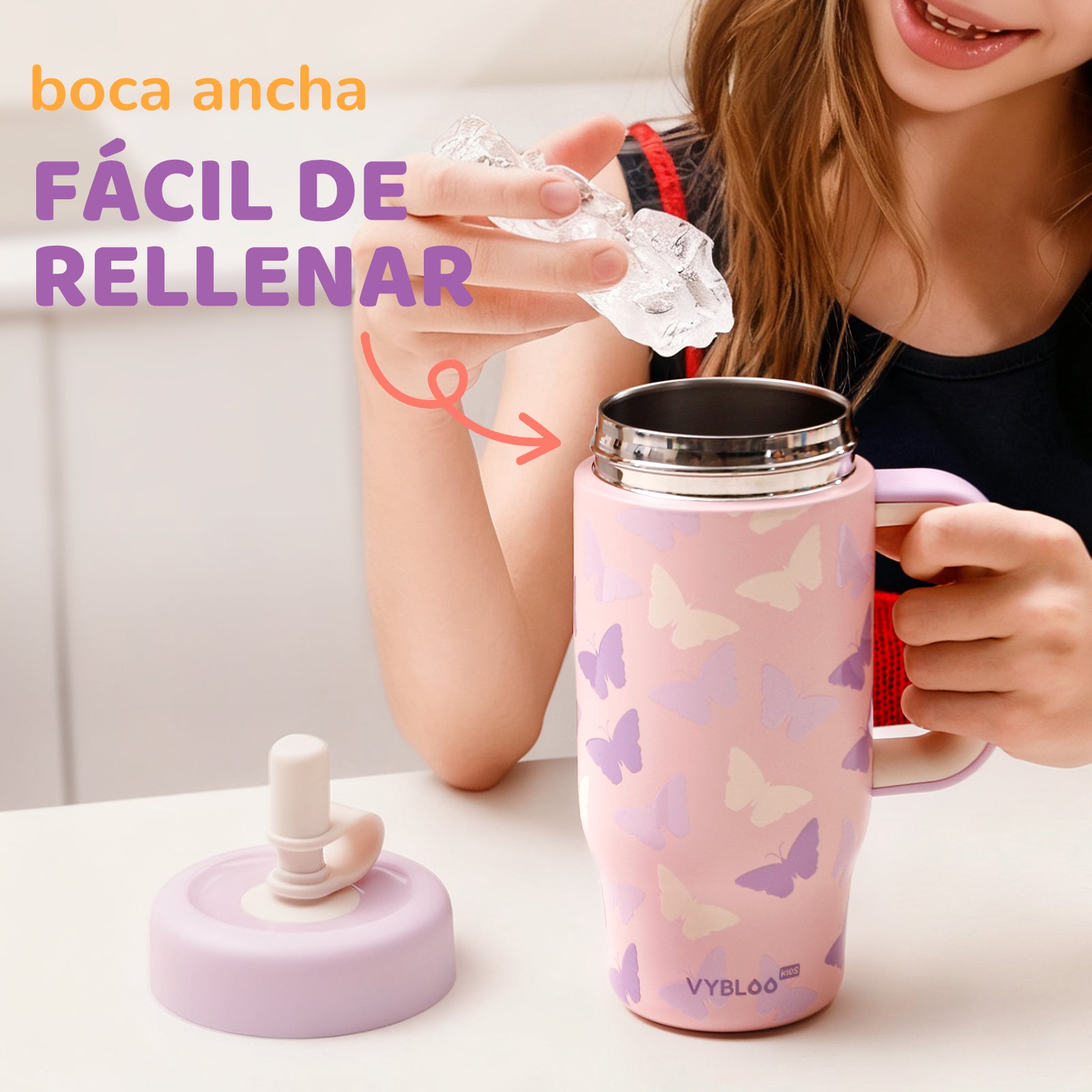 VyblooJug Mariposa Jardín Termos para Agua Niños