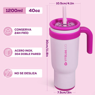 VyblooJug Bayas Flotantes Taza Térmica Para Auto | 40oz