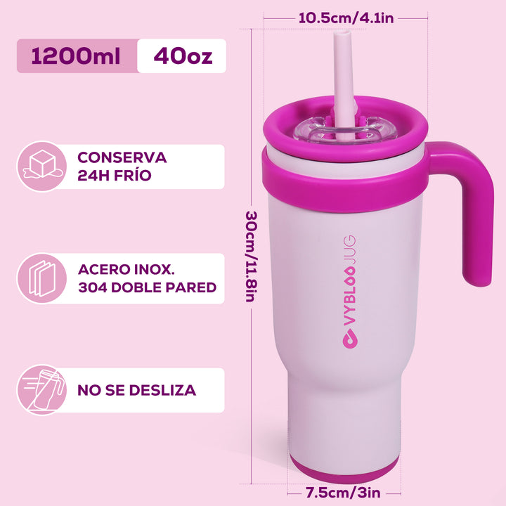 VyblooJug Bayas Flotantes Taza Térmica Para Auto | 40oz