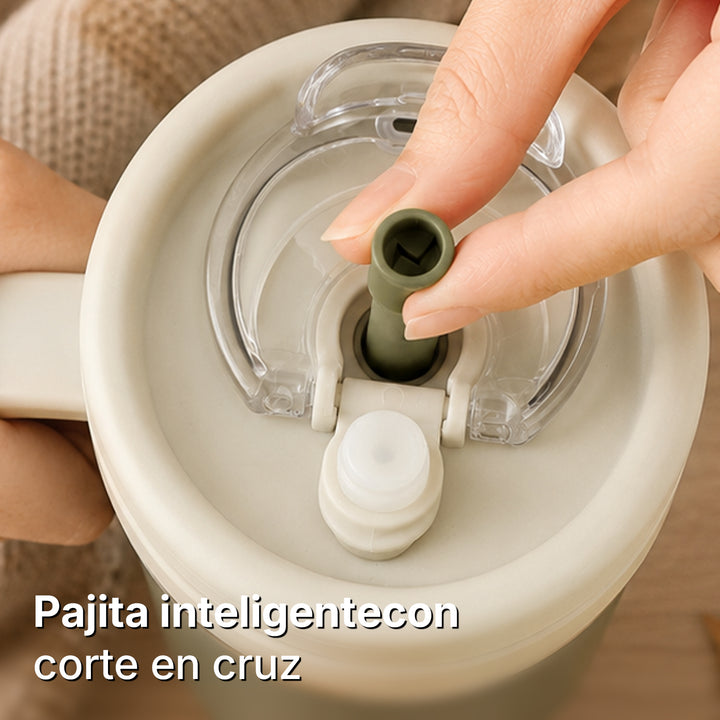 VyblooJug Lino Oliva Taza Térmica Para Auto | 40oz
