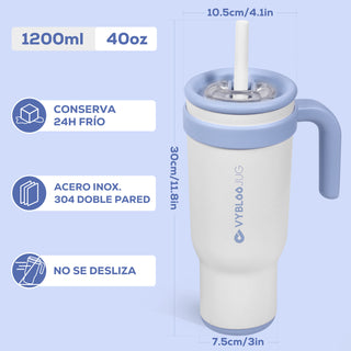 VyblooJug Leche Fría Taza Térmica Para Auto | 40oz
