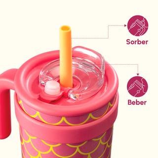 Tapa 2 en 1 de la taza VyblooJug con modos sorber y beber