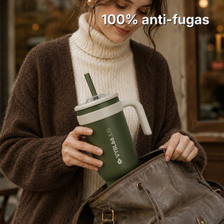 VyblooJug Lino Oliva Taza Térmica Para Auto | 40oz