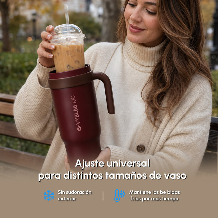 VyblooJug Terciopelo Tinto Taza Térmica Para Auto | 40oz