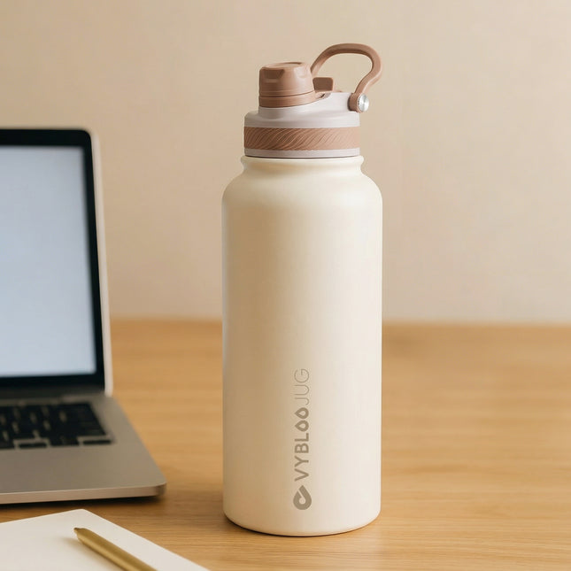 VyblooJug Arena Suave Vaso Térmico de Doble Boquilla | 32oz