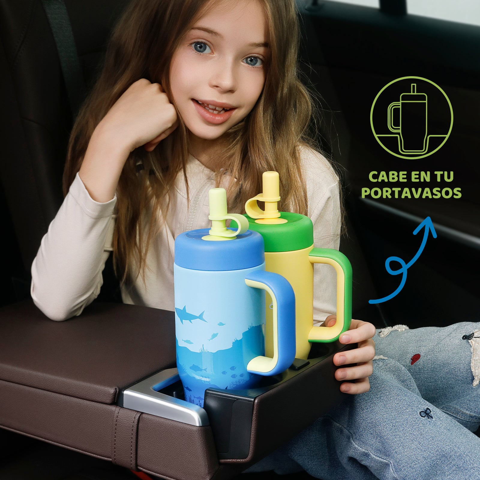 VyblooJug Mundo Submarino Termos para Agua Niños