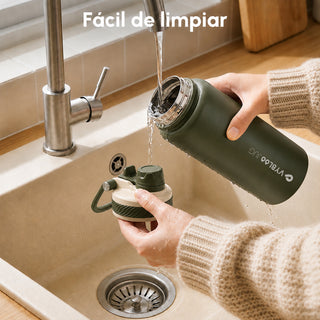VyblooJug Lino Oliva Vaso Térmico de Doble Boquilla  |40oz