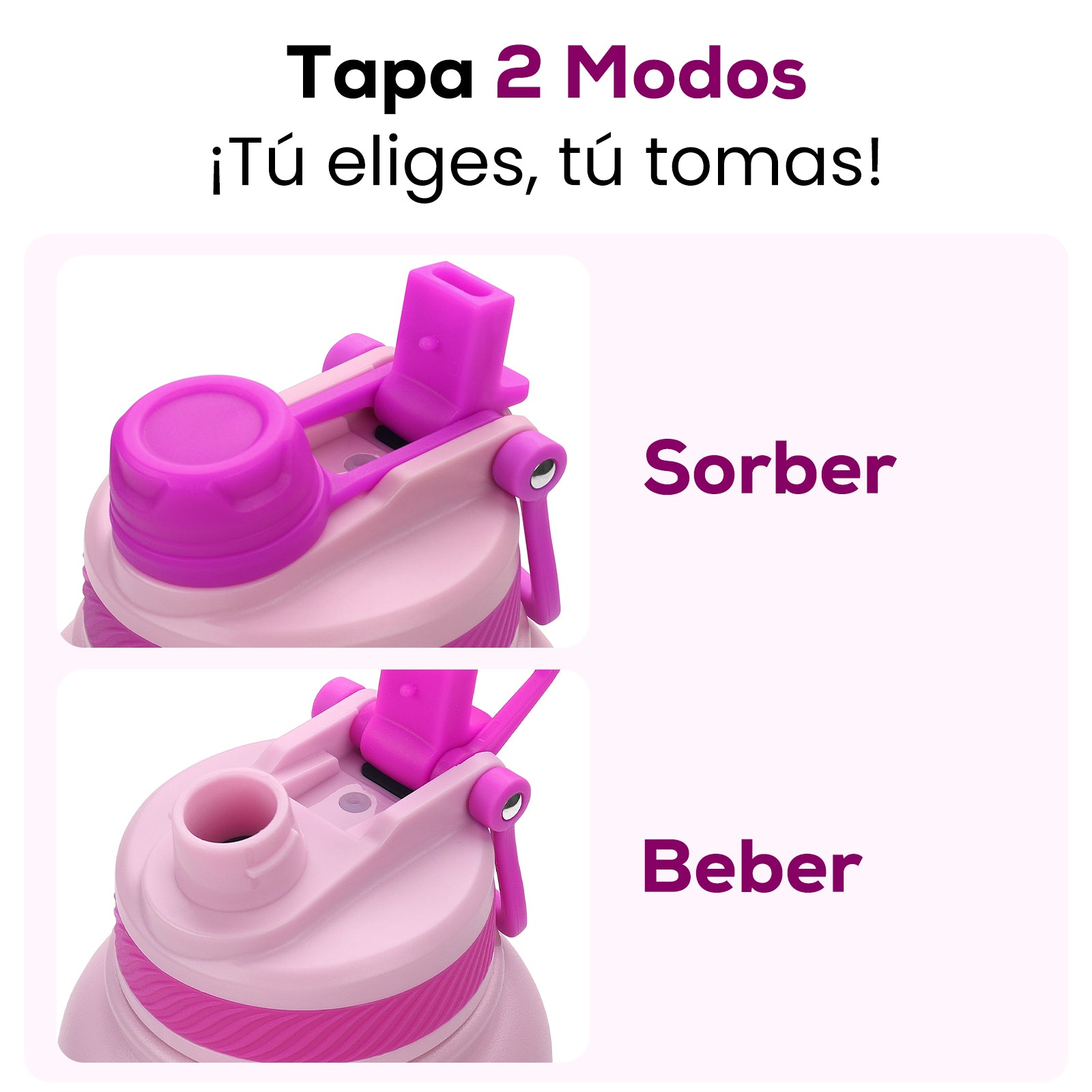 Cuarzo Rosa Vaso Térmico de Doble Boquilla-Diseño de doble boquilla para la tapa del vaso