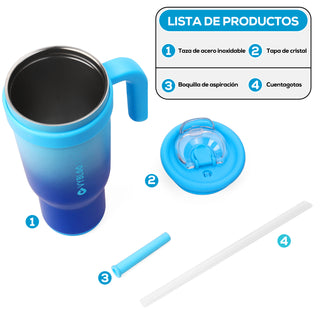 VyblooJug Fizz Azul Taza Térmica Para Auto | 40oz