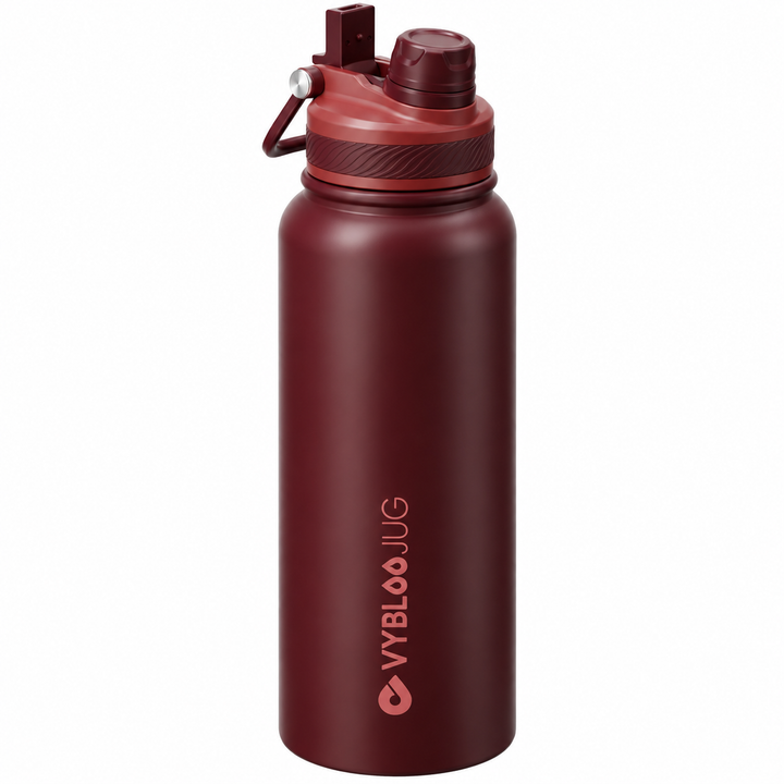VyblooJug Terciopelo Tinto Vaso Térmico de Doble Boquilla |40oz