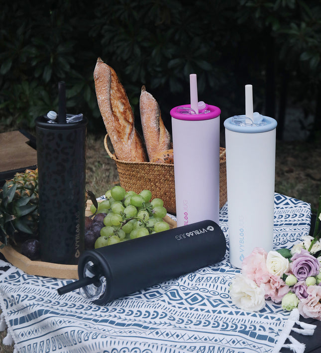 Serie Esencial Noche Vaso Para Café Con Pitillo de 25 oz y Tapa de Doble Uso