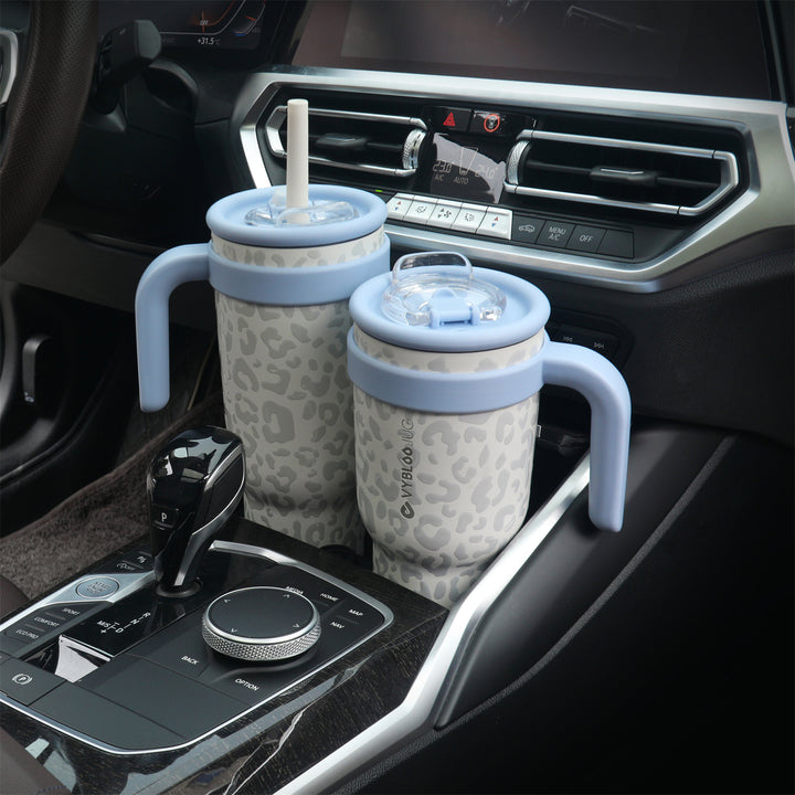 VyblooJug Leopardo Crema Taza Térmica Para Auto | 40oz