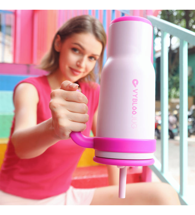 VyblooJug Bayas Flotantes Taza de Acero Inoxidable con Tapa y Asa Para uso en Vehículos