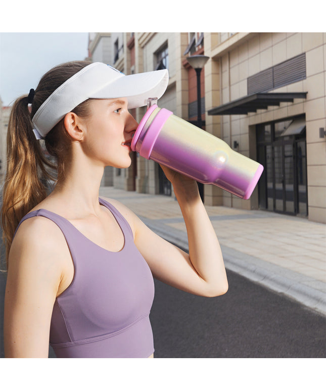 VyblooJug Arcoíris Vaso Acero Inoxidable Taza Para Auto Con Mango