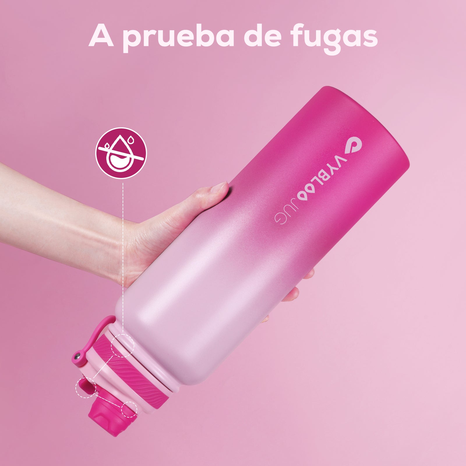 Quetzfuego Vaso Térmico de Doble Boquilla-La tapa del vaso evita las fugas de agua.