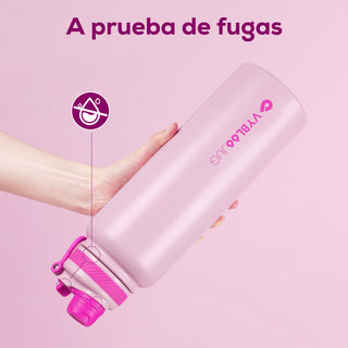 VyblooJug Cuarzo Rosa Vaso Térmico de Doble Boquilla | 40oz
