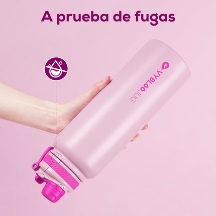 VyblooJug Cuarzo Rosa Vaso Térmico de Doble Boquilla | 40oz