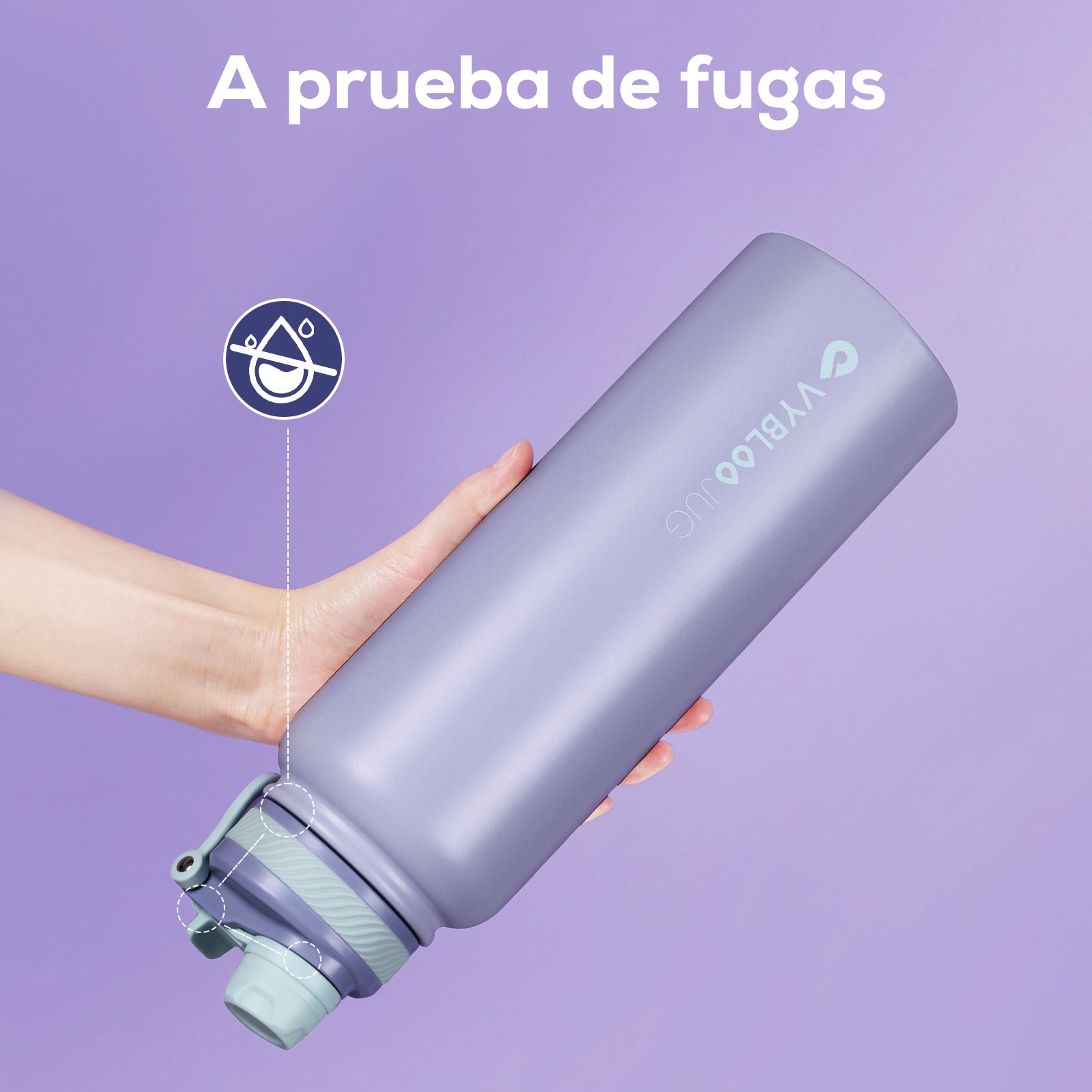 VYBLOOJUG Termo Grandes con Popote para Bebidas Frías/Calor Púrpura